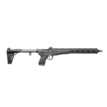 Kel-Tec SUB2K, black rifle in right-side view with extended stock, grip and long ventilated handguard