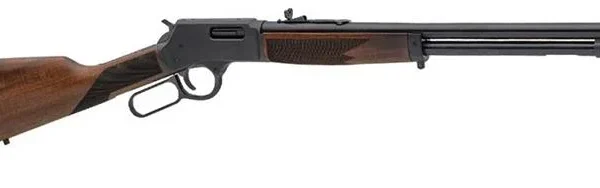 HENRY H12 CLASSIC, right-side view with wood stock, lever action and black barrel