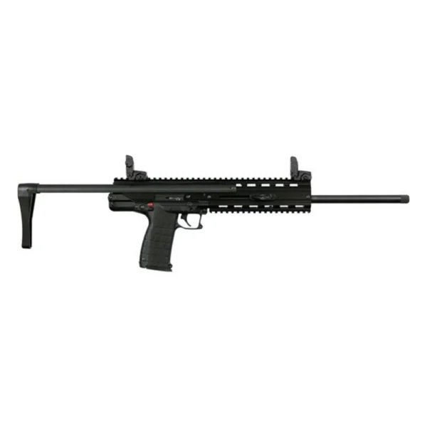 Kel-Tec CMR-30 Rifle, right-side view of black rifle with folding stock