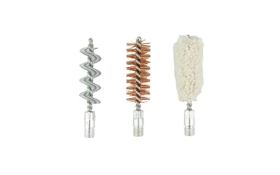 primary-5126 Birchwood Casey 20GA Brush/Mop Cleaning 3-Pack, silver spiral, bronze brush and white mop