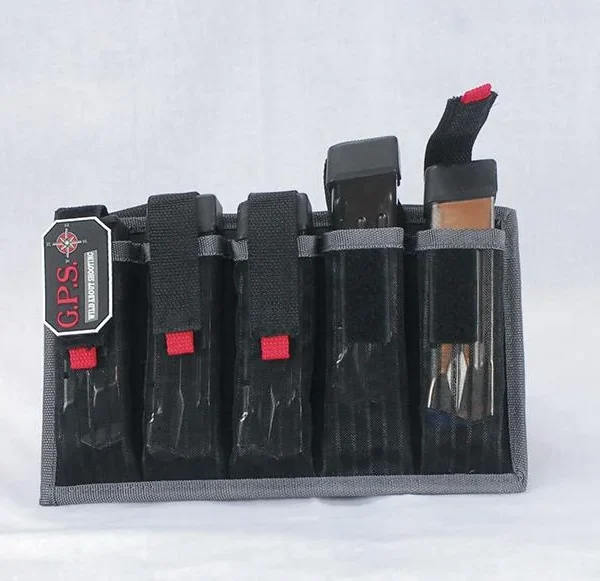 G-Outdoors Pistol Magazine Tote, black front view holding multiple magazines