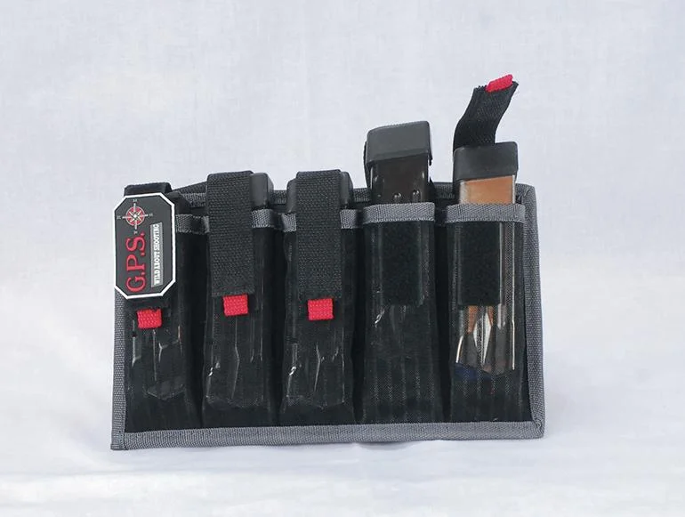 primary-51271 G-Outdoors Pistol Magazine Tote, black front view holding multiple magazines