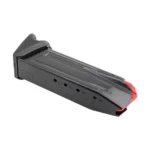 Heckler & Koch MAG HK P30SK, black angled side view with extended floorplate and red base detail