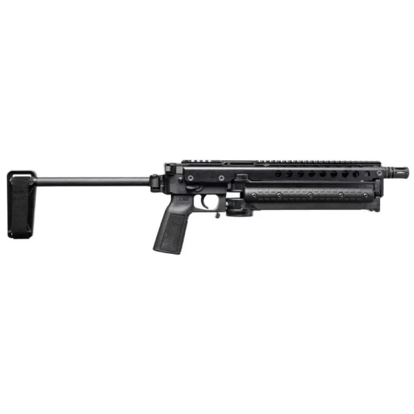 Kel-Tec KP50 Stabilizing Arm Brace, black, shown extended on the firearm in right-side view
