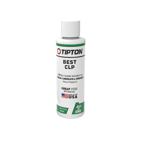 AOB Tipton Best CLP, front view of a white bottle with green label accents and white cap