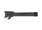 Sig Sauer P320 handgun barrel, black side view with threaded muzzle