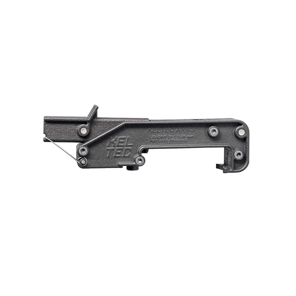 primary-51307 Kel-Tec KP50 Speed Loader, black loader in side view with lever and hooked end