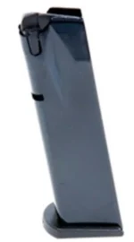 ProMag Sig Sauer P226 Magazine, blued steel angled front view with black base plate