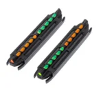 Hi-Viz HIVIZ 2IN1 MAG SG, two black sights with green and orange inserts in angled top view