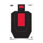 Birchwood Casey B/C DIRTY BIRD IPSC PRCTCE TRGT black silhouette target with red center zones