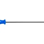 Birchwood Casey B/C COATED HANDGUN CLEANING ROD 12, black rod with blue handle, side view