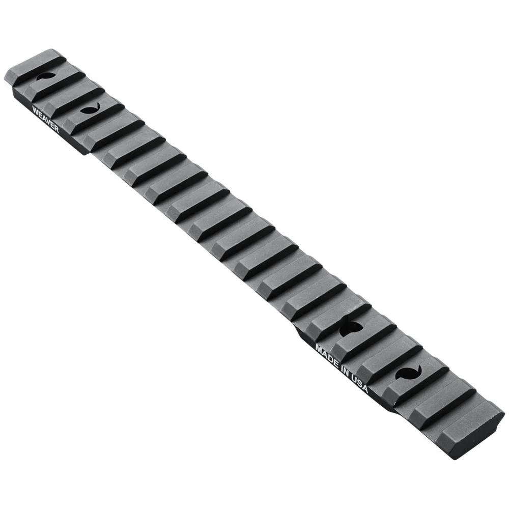 primary-51341 WEAVER MULTI-SLOT SAV 110 LA BLK, angled top view of black rail with multiple slots