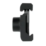 GrovTec Picatinny Swivel Mount, black close-up side view with push-button base and rail clamp