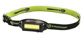 primary-51380 Streamlight Bandit USB Headlamp, black lamp with bright green and black elastic strap