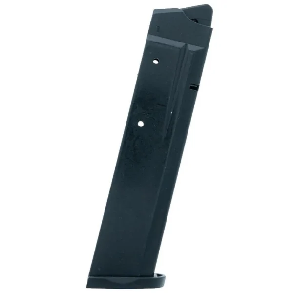 Promag Smith & Wesson Shield Pistol Magazine, black extended magazine in angled side view