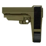 SB Tactical SBA3 Stabilizing Brace, OD green left-side view with black hook-and-loop strap