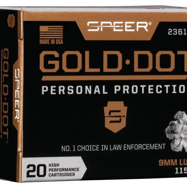 Speer Ammunition SPR GOLD DOT 9MM 115GR HP 20/200