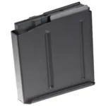 Ruger Precision Rifle Single Stack Magazine, black, angled side view with metal body