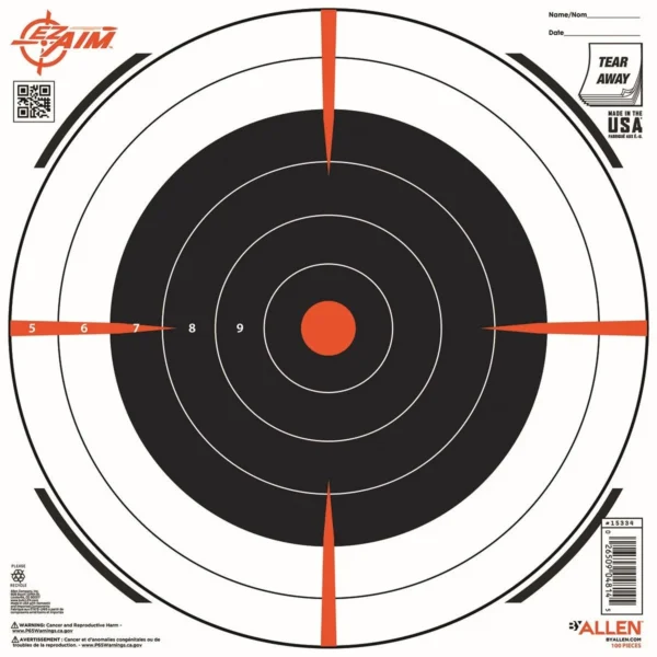 The Allen Company Inc. Allen EZ Aim paper Bullseye Target Pad 12x12 100 per Pad