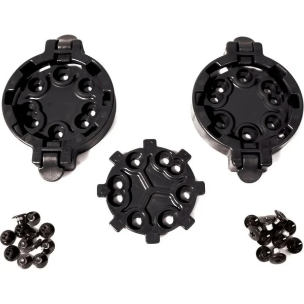 BLACKHAWK BH SERPA QUICK DISCONNECT KIT BLK, top view of three black discs and mounting screws