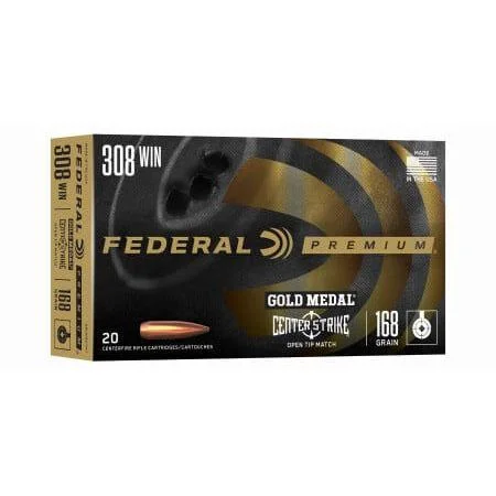 Federal Cartridge Co. Federal Gold Medal CenterStrike Rifle Ammunition .308 Win 168gr OTM 2650 fps 20/ct