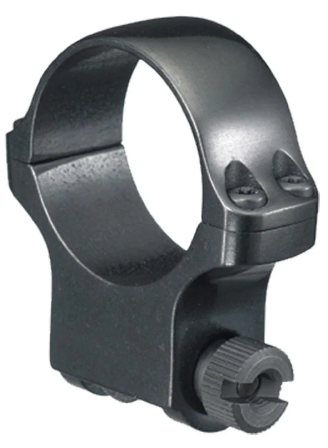 primary-51464 Ruger Steel Scope Ring 5B30, angled view of single blued ring with clamp screw