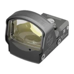 Leupold DeltaPoint Pro red dot sight, black, front-left view with tinted lens and side controls