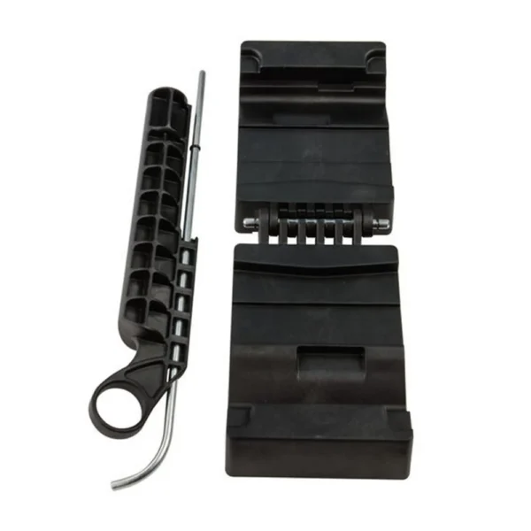 AOB Wheeler Delta Series AR-15 Upper Vise Block Clamp, black disassembled parts and locking pin
