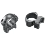 Weaver Grand Slam Ring, angled view of two matte black scope rings