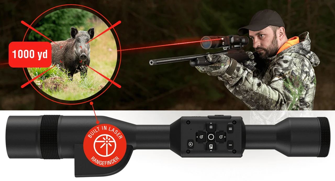 primary-51555 American Technologies Network ATN X-Sight 5 5-25x UHD Smart Day/Night Hunting Rifle Scope w/ Gen 5 Sensor