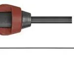 AOB Tipton Deluxe Carbon Fiber Cleaning Rod, side view with red handle and slender black rod