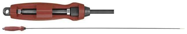 primary-51559 AOB Tipton Deluxe Carbon Fiber Cleaning Rod, side view with red handle and slender black rod
