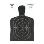 Birchwood Casey B/C EZE-SCORER BC-27 TGT, black silhouette target with white scoring rings