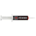 Hoppe's Black Grease Syringe, side view with white plunger and applicator tip