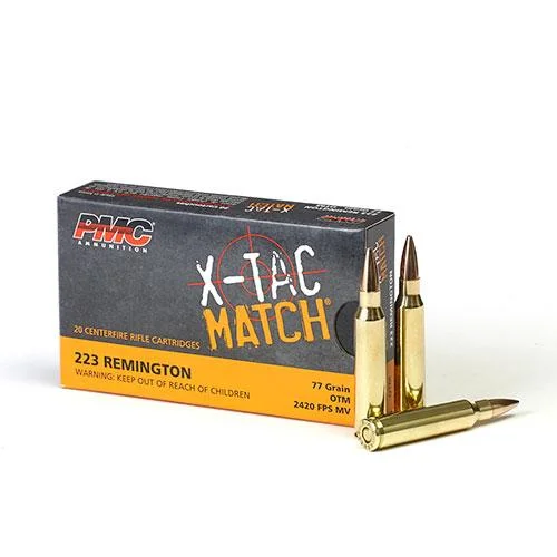PMC AMMUNITION PMC X-TAC MATCH Rifle Ammunition .223 Rem 77 gr OTM 2420 fps 20/ct