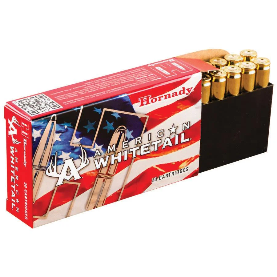 primary-51586 Hornady HRNDY AW 6.5CM 129GR INT, red American Whitetail box with brass cartridges