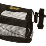 AOB Caldwell Universal Brass Catcher SA, black mesh catcher with rail mount, angled view