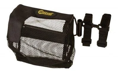AOB Caldwell Universal Brass Catcher SA, black mesh catcher with rail mount, angled view