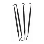 Birchwood Casey B/C Firearm Cleaning Picks 4PK, four black picks with angled tips