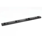 Warne Tactical ARCA Rail M-LOK Compatible 12 inch Black, angled top view with slots and four screws