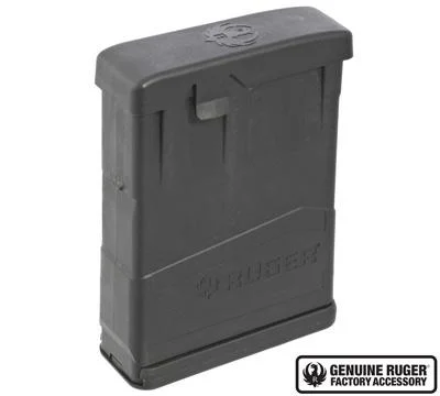 MAG RUGER AI STYLE, black magazine in angled front view with molded Ruger branding