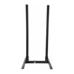 Birchwood Casey B/C ADJUSTABLE BASE TARGET STAND KIT black front view with twin uprights and feet
