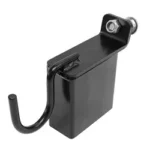 Birchwood Casey B/C 2X4 GONG TARGET 2-IN-1 HANGER, angled view of black bracket and curved hook