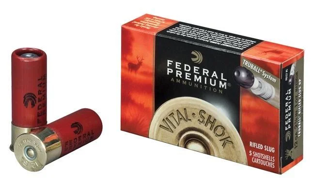 primary-51629 Federal FED PRM rifled slug ammunition, red and black box with two red shells