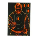 Birchwood Casey B/C SHT-N-C BAD GUY SILHOUETTE black target with orange figure and markers