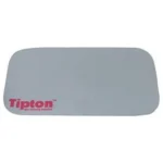 Tipton cleaning mat, gray rectangular mat with rounded corners and red logo in top view