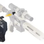 AOB Battenfeld Technologies AR-15 Picrail Brass Catcher, black mesh bag mounted on rifle