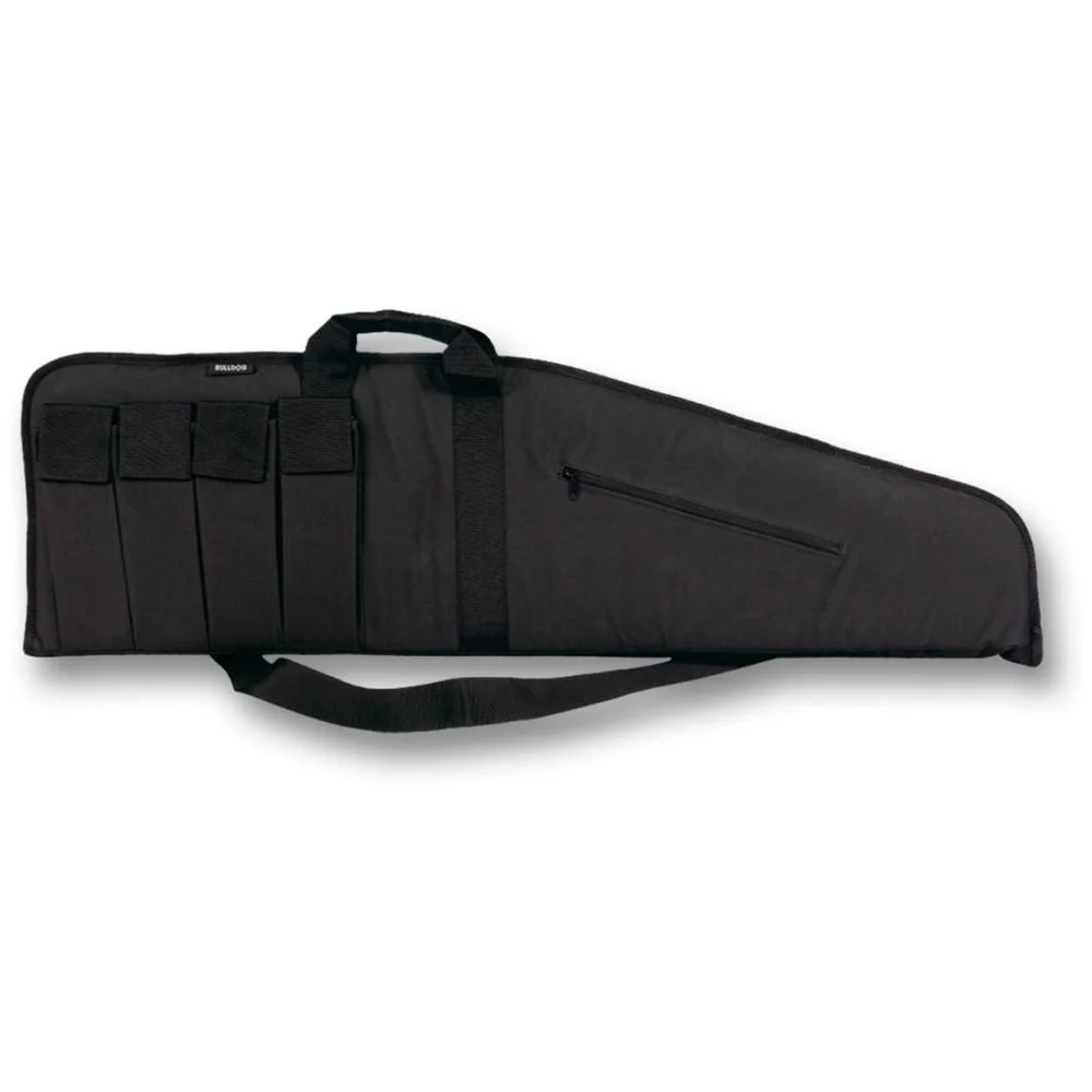 primary-51688 Bulldog Extreme Tactical Rifle Case, black soft case in side view with handles and exterior pockets