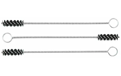 primary-5170 Birchwood Casey B/C NYLON PISTOL BRUSHES 9MM 3PK, three black brushes with loop handles