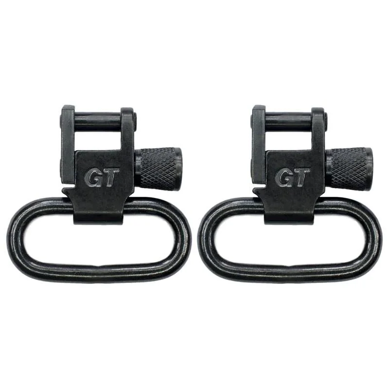 primary-51717 Grovtec 1-inch Locking Swivel Set, two black metal sling swivels with locking knobs